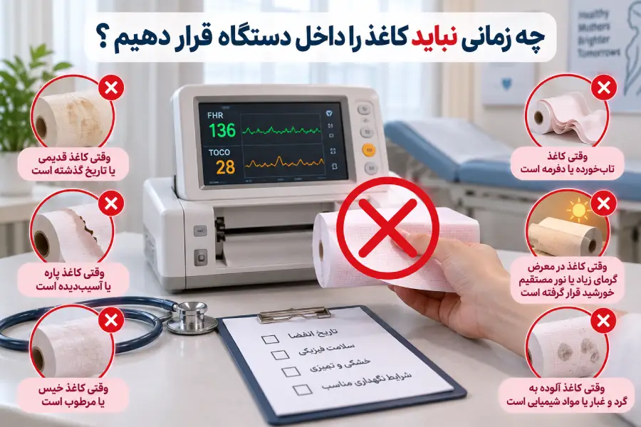 کاغذ نامناسب و آسیب دیده برای دستگاه NST